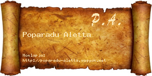 Poparadu Aletta névjegykártya
